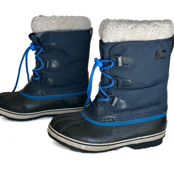Sorel Youth Snow Rain Boot Blue Yoot Pac Nylon Waterproof Outdoor Boot Kid Sz 4 - Picture 3 of 9